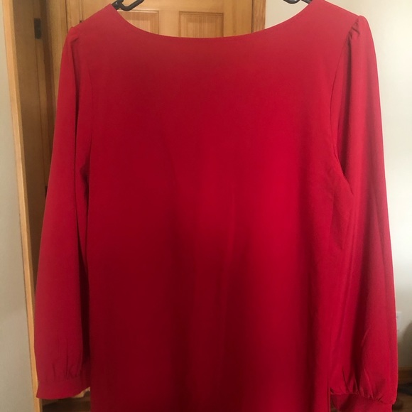 Tobi Red Shift Dress w Puff Sleeves (S) - NWOT - Picture 4 of 7